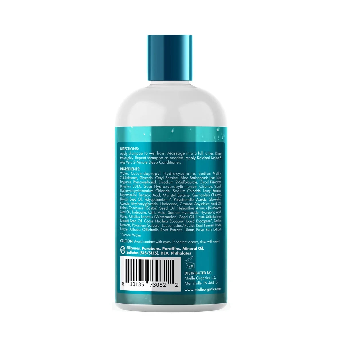 Mielle Organics Kalahari Melon & Aloe Vera Deep Hydration Shampoo - 12 fl oz: Cream, Daily Use, Basic Cleansing, Strengthening