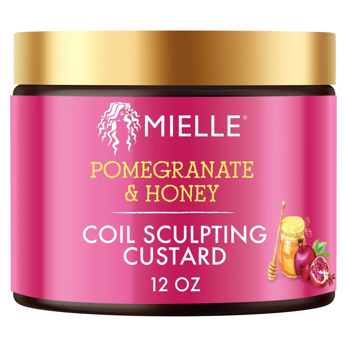 Mielle Organics Pomegranate & Honey Coil Sculpting Custard - 12oz: Texturizing Hair Treatment, Cream Form, For Curly Hair
