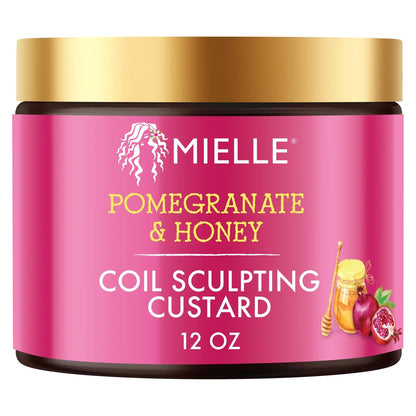 Mielle Organics Pomegranate & Honey Coil Sculpting Custard - 12oz: Texturizing Hair Treatment, Cream Form, For Curly Hair
