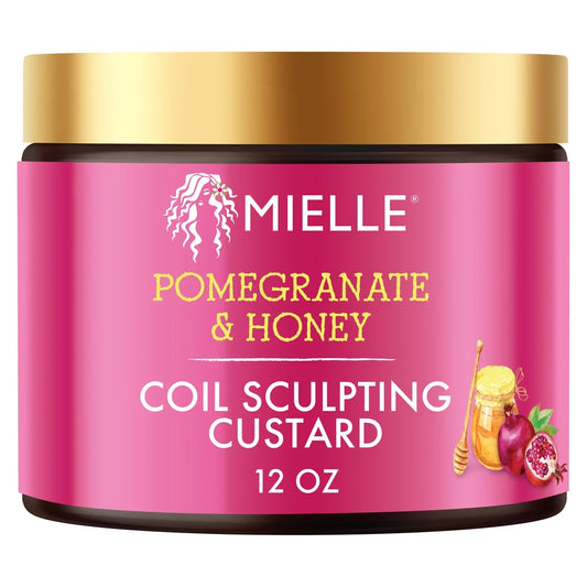 Mielle Organics Pomegranate & Honey Coil Sculpting Custard - 12oz: Texturizing Hair Treatment, Cream Form, For Curly Hair