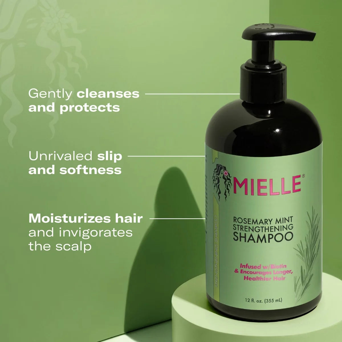 Mielle Organics Rosemary Mint 12 fl oz Strengthening Shampoo + 2 fl oz Scalp & Strengthening Hair Oil