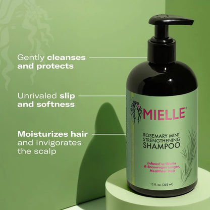 Mielle Organics Rosemary Mint 12 fl oz Strengthening Shampoo + 2 fl oz Scalp & Strengthening Hair Oil