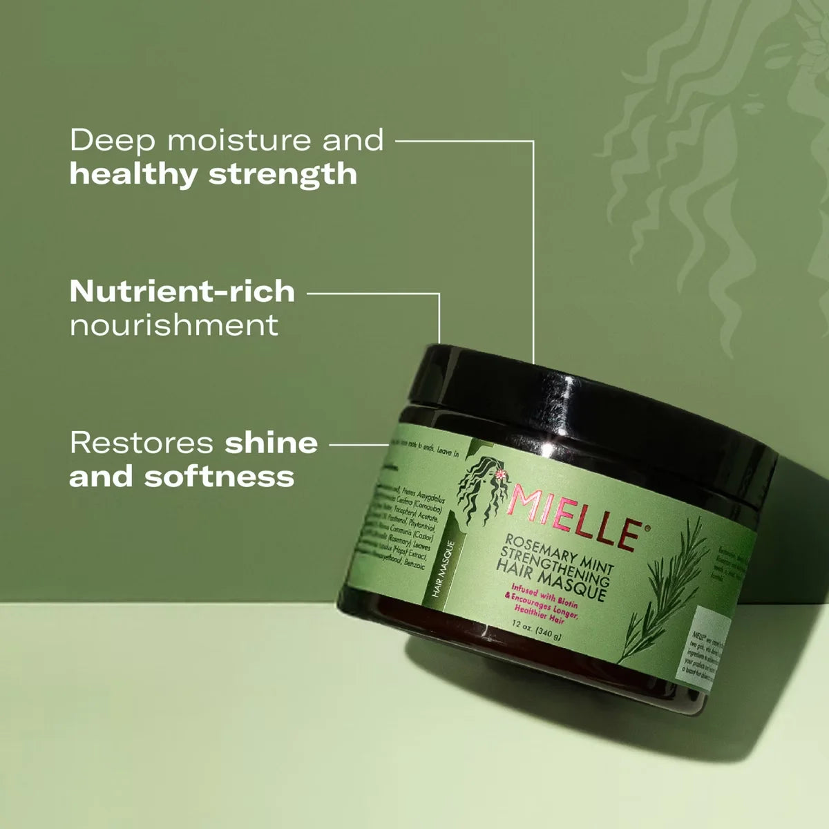 Mielle Organics Rosemary Mint Strengthening Hair Masque - 12oz