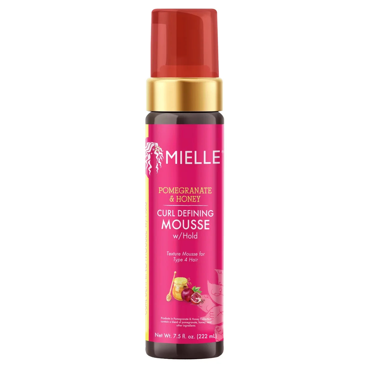 Mielle Organics Pomegranate and Honey Curl Defining Mousse with Hold - 7.5 fl oz: For Dry Hair