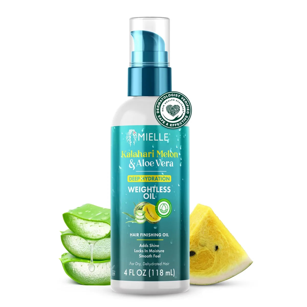 Mielle Organics Kalahari Melon & Aloe Vera Deep Hydration Weightless Oil - 4 fl oz: Curl Enhancing, For Textured Hair, Daily Use