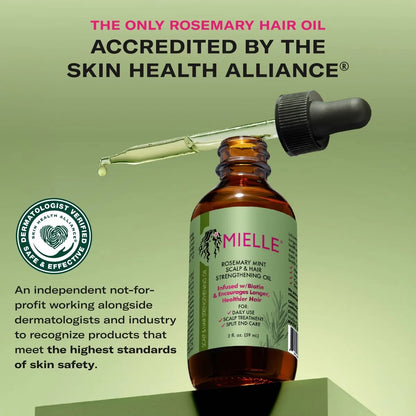 Mielle Organics Rosemary Mint 12oz Strengthening Hair Masque + 2 fl oz Scalp & Strengthening Hair Oil
