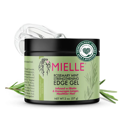 Mielle Organics Rosemary Mint Strengthening Edge Gel - 2oz: For Textured & Curly Hair, Paraben-Free