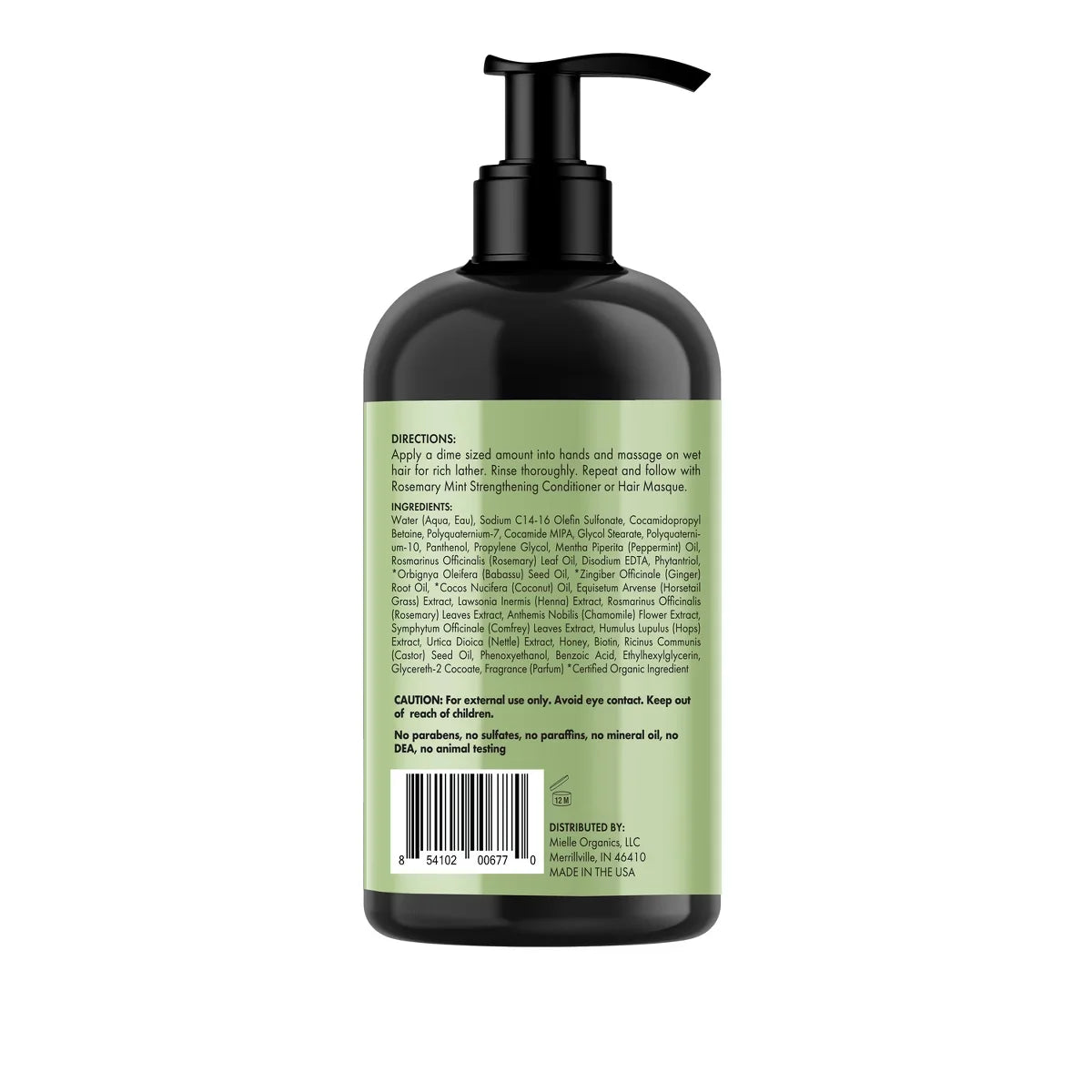Mielle Organics Rosemary Mint Strengthening Shampoo - 12 fl oz