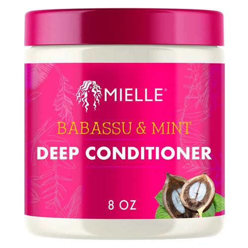 Mielle Organics Babassu Mint Deep Conditioner - 8 fl oz: Curl Enhancing, Paraben-Free, Sulfate-Free, Cream