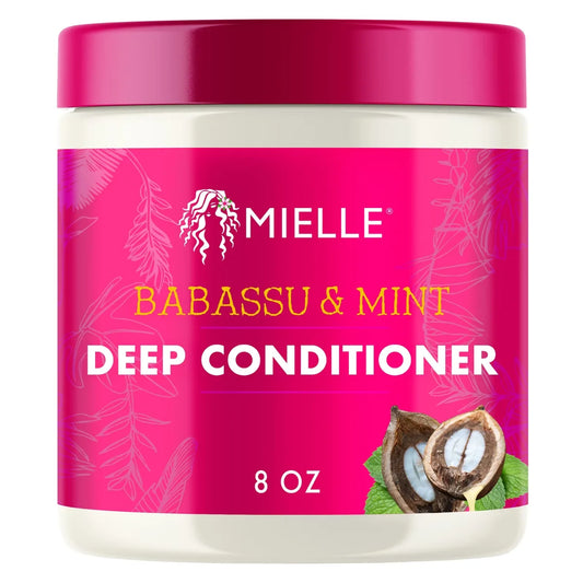 Mielle Organics Babassu Mint Deep Conditioner - 8 fl oz: Curl Enhancing, Paraben-Free, Sulfate-Free, Cream