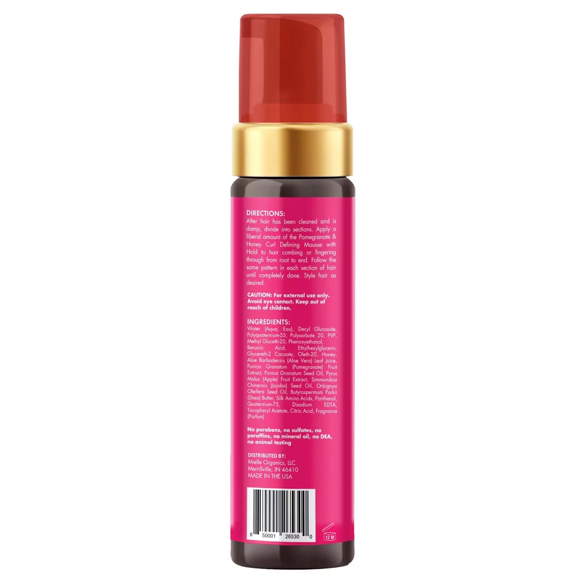 Mielle Organics Pomegranate and Honey Curl Defining Mousse with Hold - 7.5 fl oz: For Dry Hair
