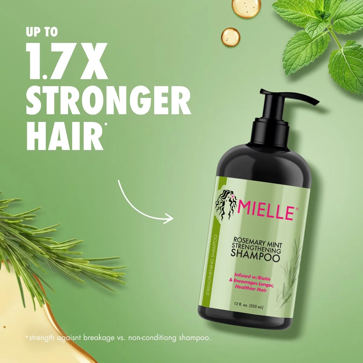 Mielle Organics Rosemary Mint Strengthening Shampoo - 12 fl oz