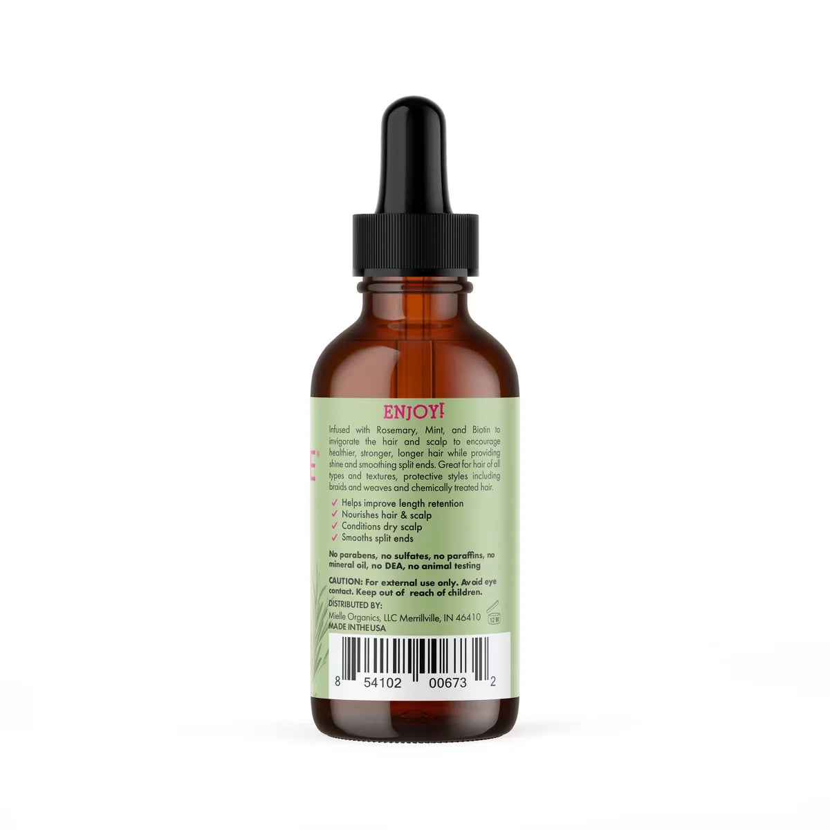 Mielle Organics Rosemary Mint Scalp & Strengthening Hair Oil  - 2 fl oz: Phthalate-Free, Paraben-Free, For All Hair Types
