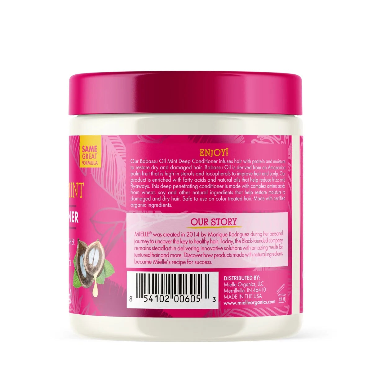 Mielle Organics Babassu Mint Deep Conditioner - 8 fl oz: Curl Enhancing, Paraben-Free, Sulfate-Free, Cream