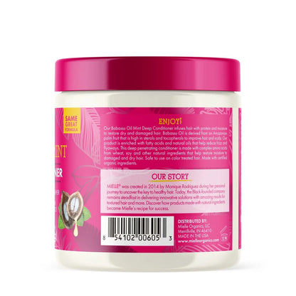 Mielle Organics Babassu Mint Deep Conditioner - 8 fl oz: Curl Enhancing, Paraben-Free, Sulfate-Free, Cream