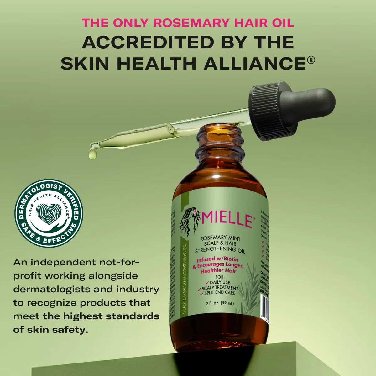 Mielle Organics Rosemary Mint Scalp & Strengthening Hair Oil  - 2 fl oz: Phthalate-Free, Paraben-Free, For All Hair Types