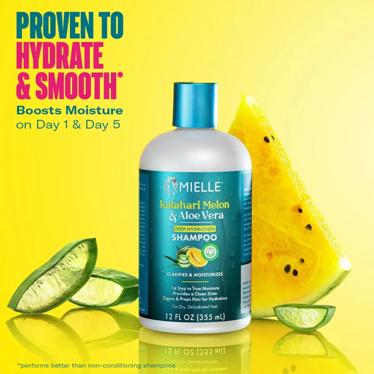 Mielle Organics Kalahari Melon & Aloe Vera Deep Hydration Shampoo - 12 fl oz: Cream, Daily Use, Basic Cleansing, Strengthening