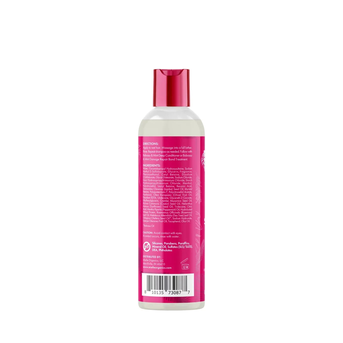 Mielle Organics Babassu & Mint Damage Repair Shampoo - 8 fl oz: For All Hair Types, Cream Form, Daily Use