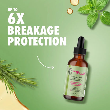 Mielle Organics Rosemary Mint Scalp & Strengthening Hair Oil  - 2 fl oz: Phthalate-Free, Paraben-Free, For All Hair Types