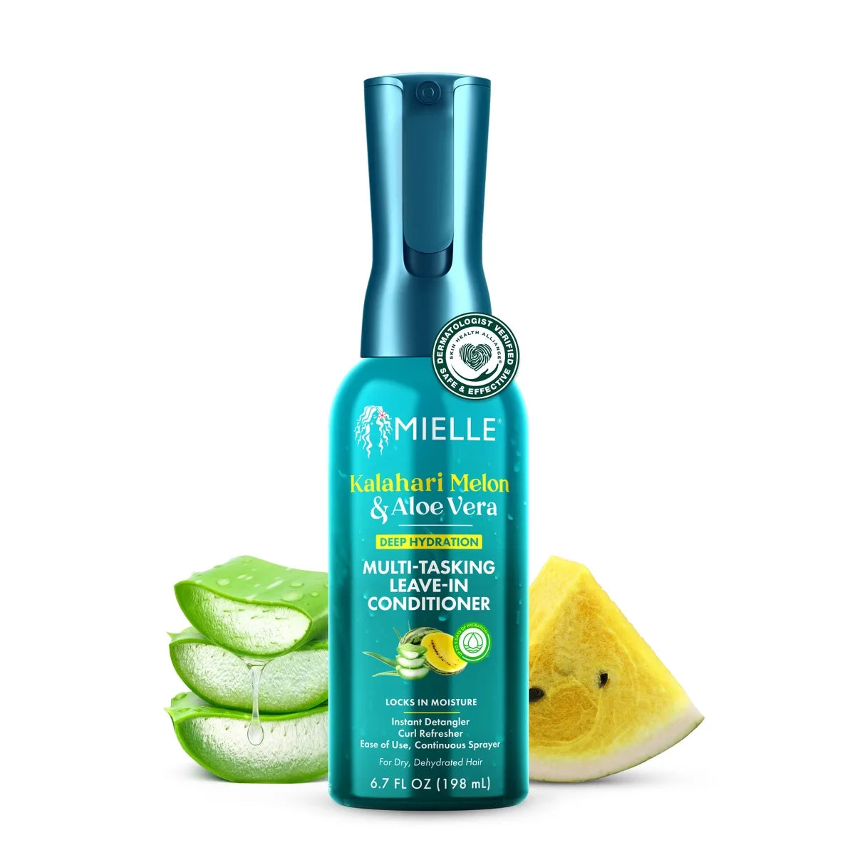 Mielle Organics Kalahari Melon & Aloe Vera Deep Hydration Multi-Tasking Leave-In Conditioner - 6.7 fl oz: Cream, Daily Use