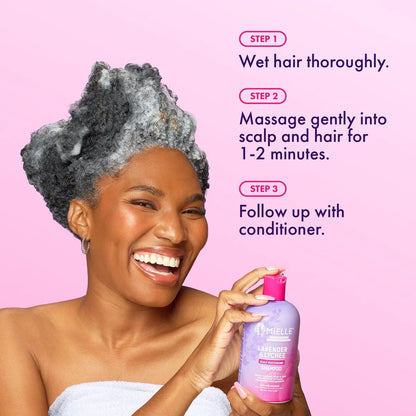 Mielle Organics Scalp Soothing Shampoo - Lavender & Lychee - 12 fl oz: For Textured Hair, Liquid Formula