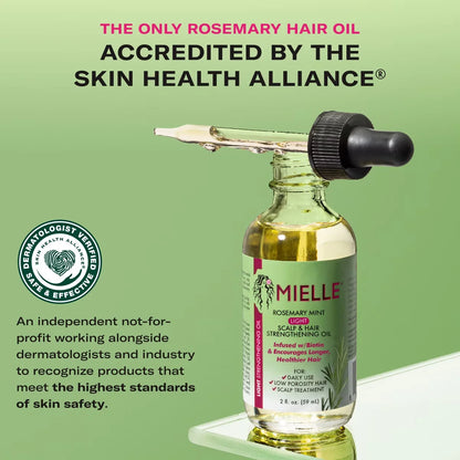 Mielle Organics Rosemary Mint Light Scalp & Hair Strengthening Oil - 2 fl oz: Paraben-Free, Sulfate-Free, Daily Use, Textured & All Hair Types