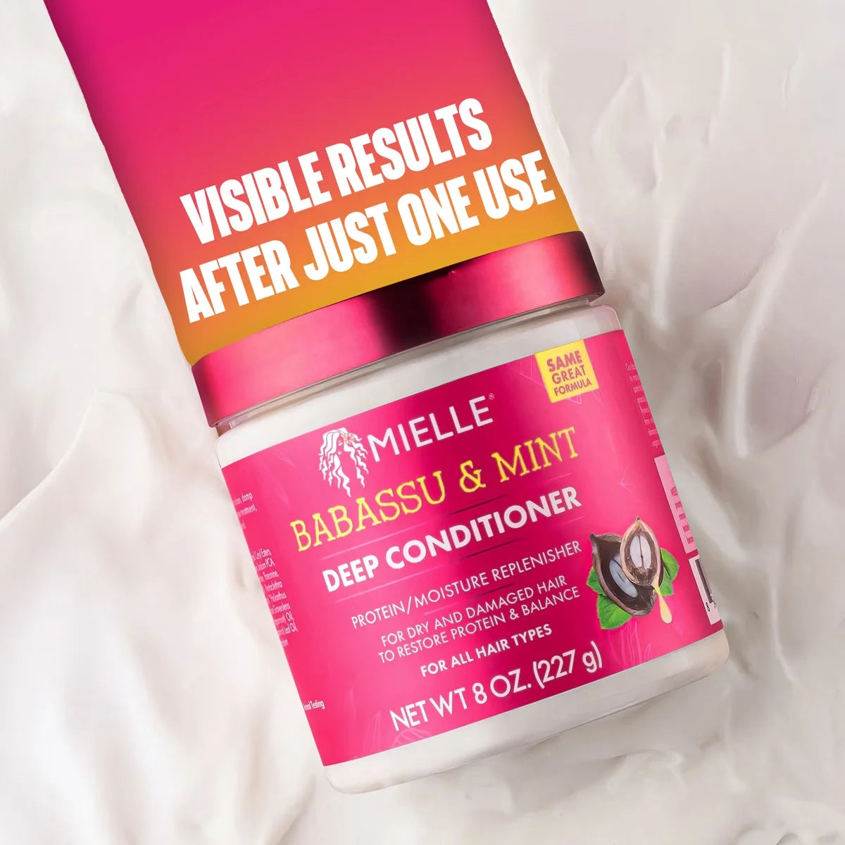 Mielle Organics Babassu Mint Deep Conditioner - 8 fl oz: Curl Enhancing, Paraben-Free, Sulfate-Free, Cream
