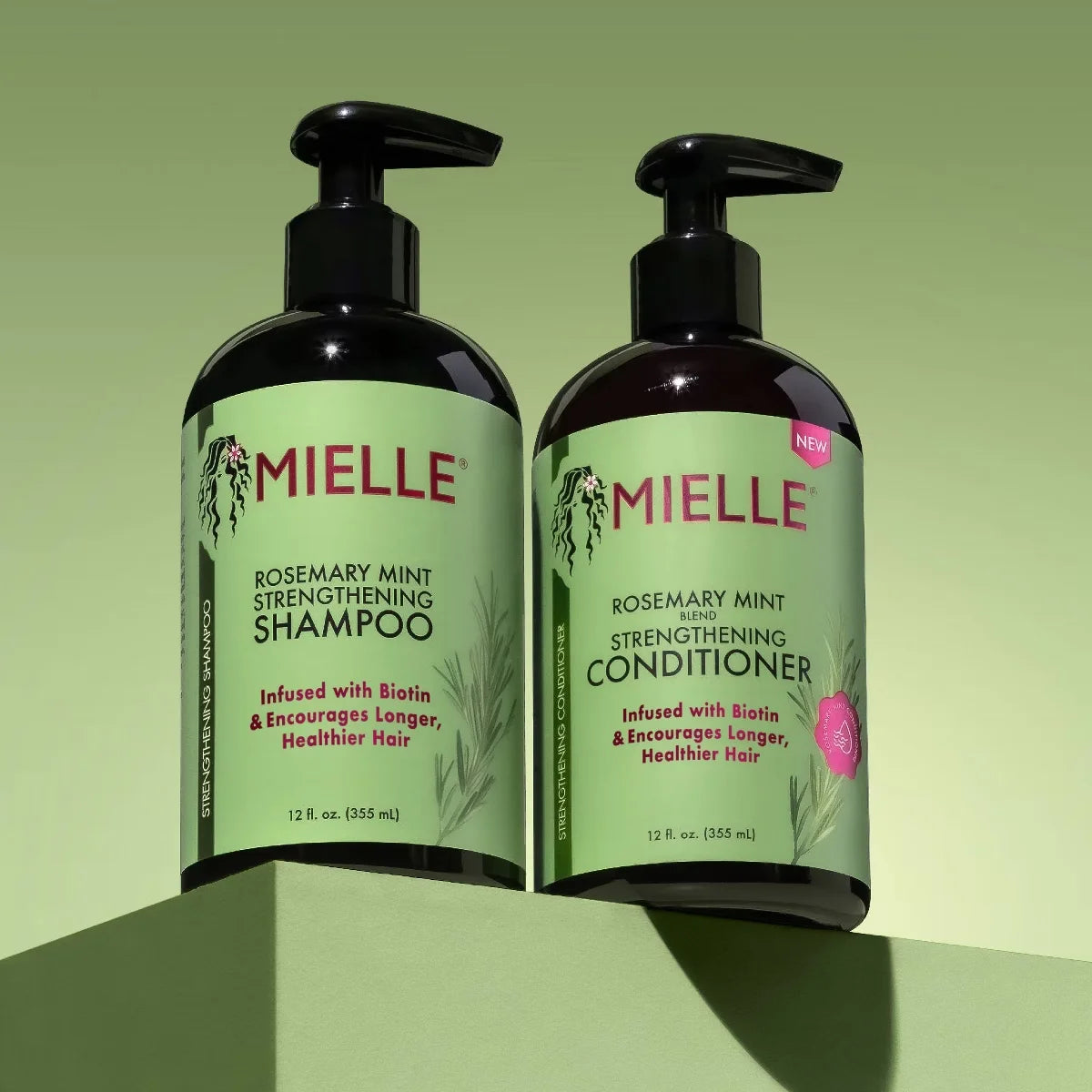 Mielle 2 Pack/12fl oz Organics Rosemary Mint Strengthening Shampoo