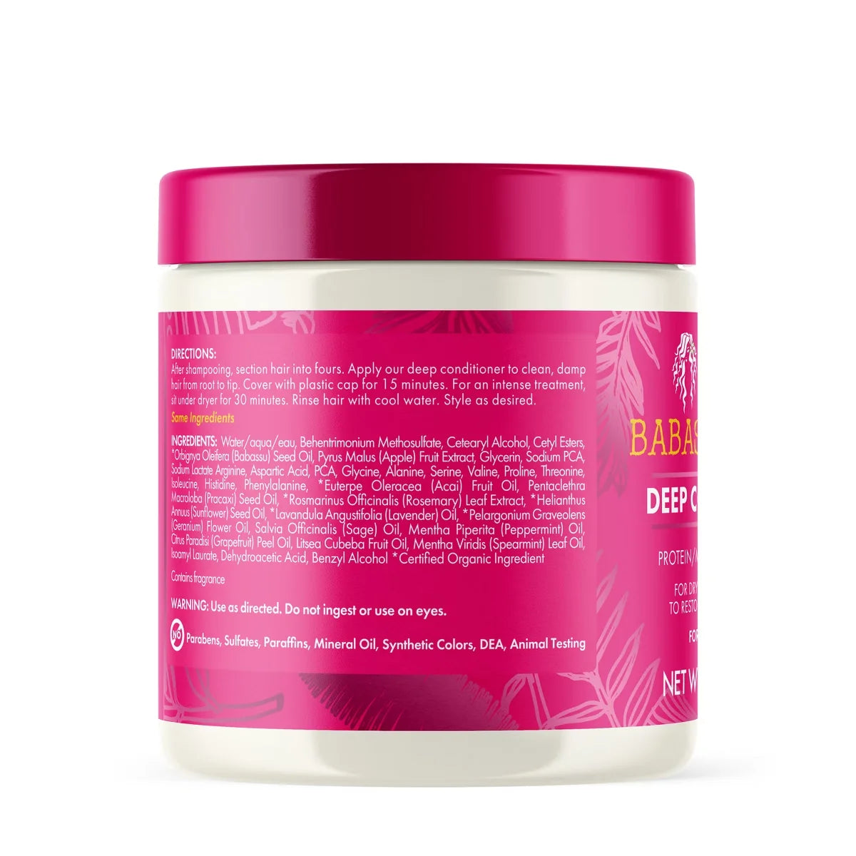 Mielle Organics Babassu Mint Deep Conditioner - 8 fl oz: Curl Enhancing, Paraben-Free, Sulfate-Free, Cream
