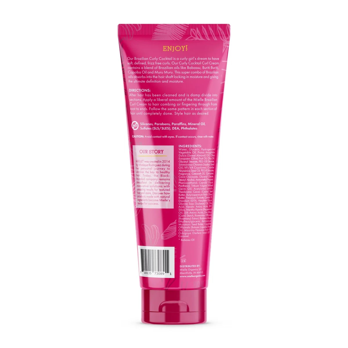 Mielle Organics Babassu Brazilian Curly Cocktail Curl Cream - 7.5oz: Curl Enhancing, All Hair Types, Daily Use