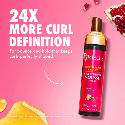 Mielle Organics Pomegranate and Honey Curl Defining Mousse with Hold - 7.5 fl oz: For Dry Hair