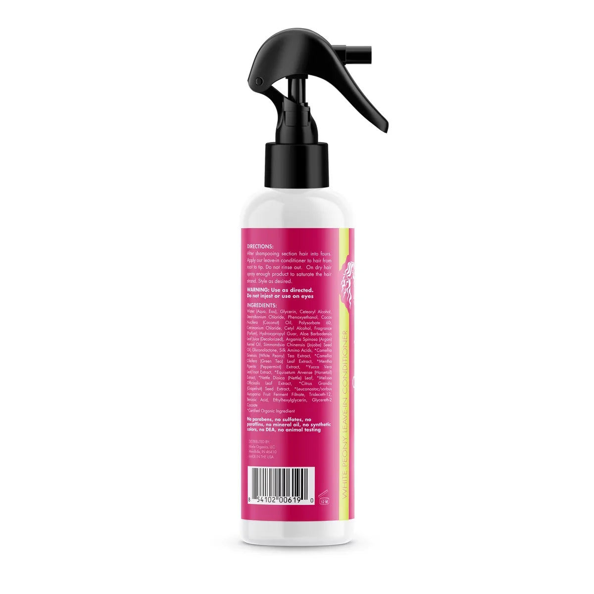 Mielle Organics White Peony Leave-In Conditioner - 8 fl oz: Sulfate-Free for Textured & All Hair Types, Floral Scent