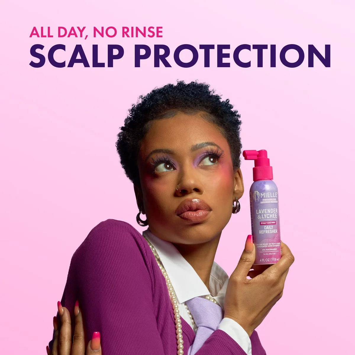 Mielle Organics Lavender & Lychee Scalp Lightweight Soothing Scalp and Hair Refresher - 4 fl oz