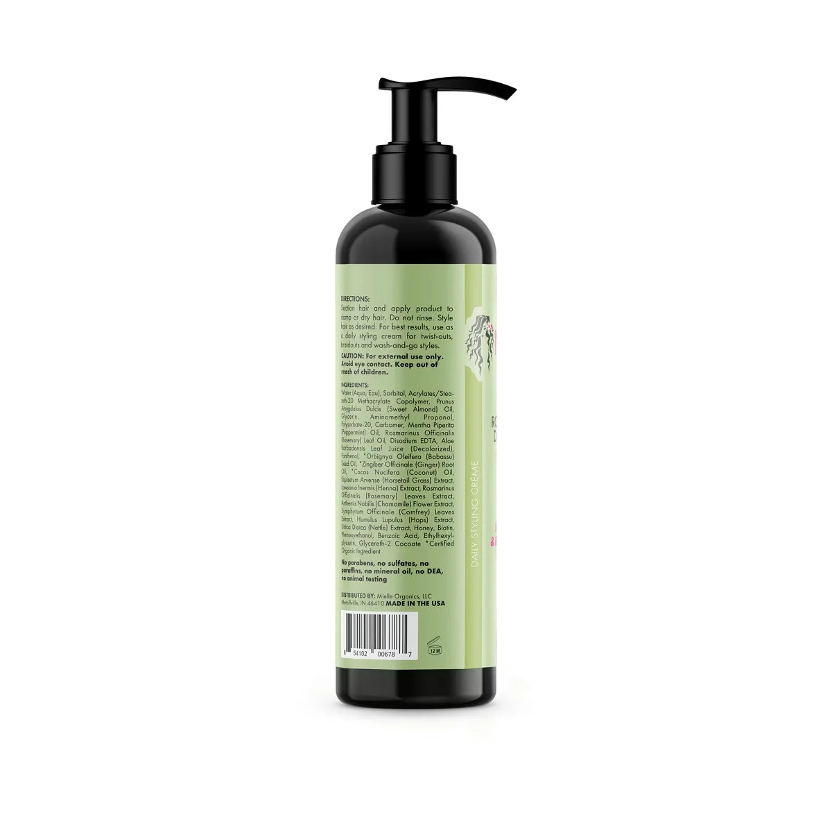 Mielle Organics Rosemary Mint Multi-Vitamin Daily Styling Creme - 8 fl oz: Paraben-Free, Sulfate-Free, Textured Hair