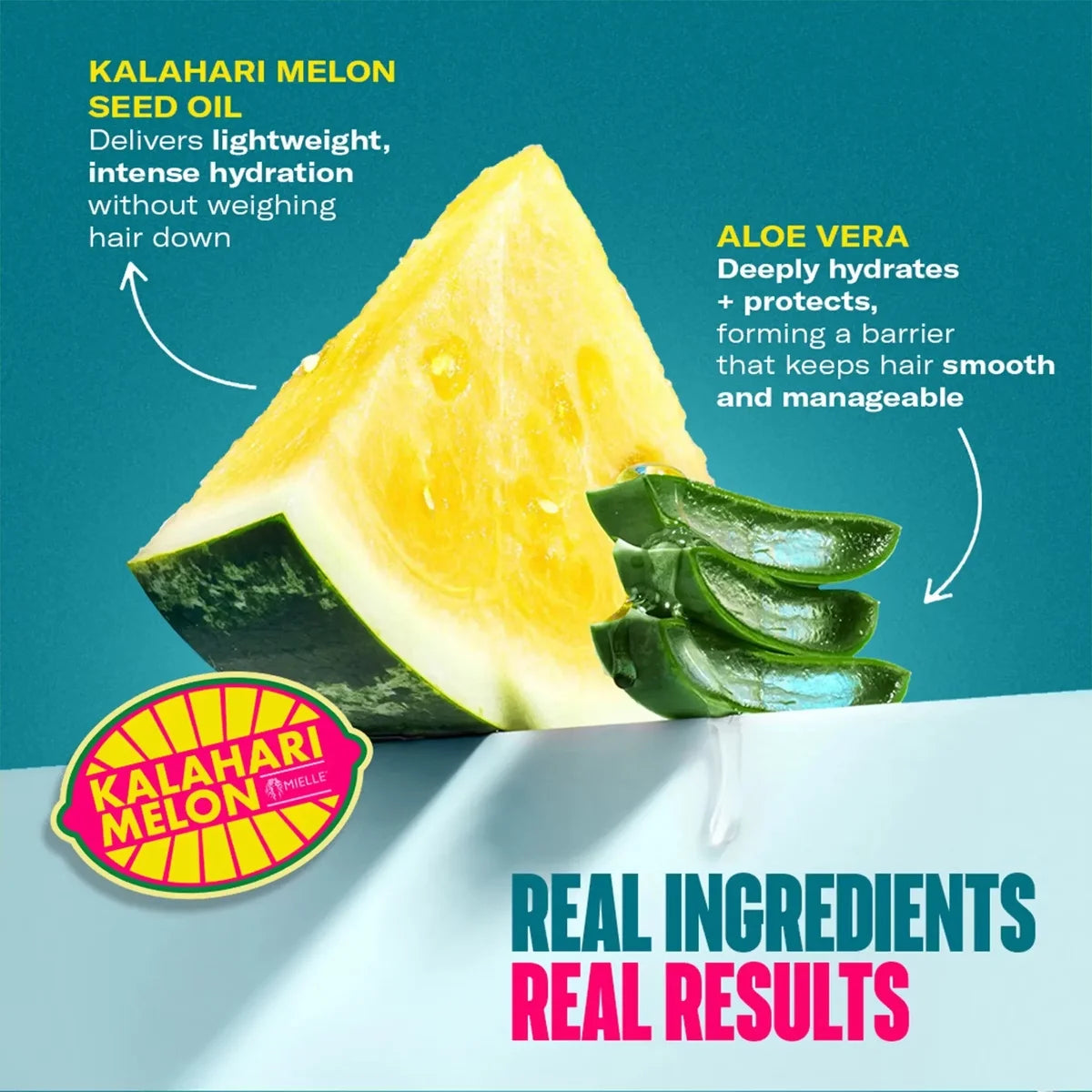 Mielle Organics Kalahari Melon & Aloe Vera Deep Hydration Multi-Tasking Leave-In Conditioner - 6.7 fl oz: Cream, Daily Use